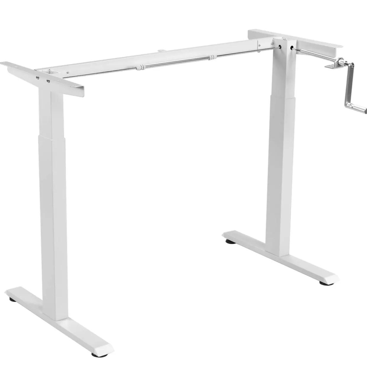 Hand Crank Stand Up Desk Frame, Manual Height Adjustable Standing Workstation with Foldable Crank Handle