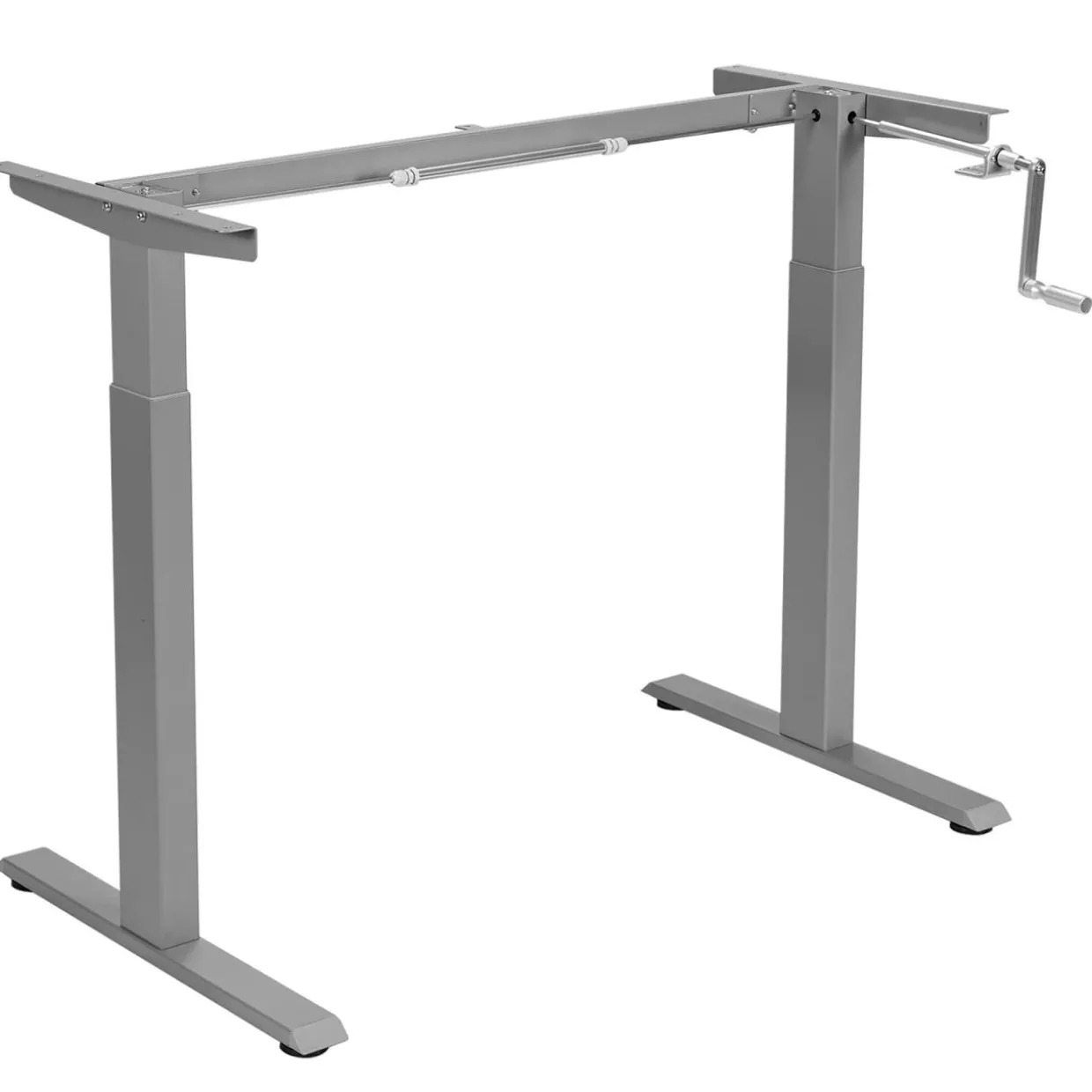 Hand Crank Stand Up Desk Frame, Manual Height Adjustable Standing Workstation with Foldable Crank Handle