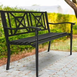 Heavy Duty Loveseat Bench for 2-3 People, Deck Bench Chair