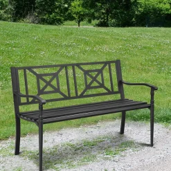 Heavy Duty Loveseat Bench for 2-3 People, Deck Bench Chair
