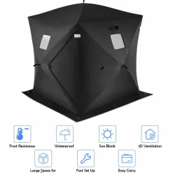Ice Fishing Shelter, Pop-up Portable Ice Shanty Tent for 2-3 Person