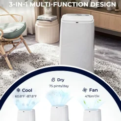 3 in 1 Air Cooler with Fan & Dehumidifier (12000BTU)
