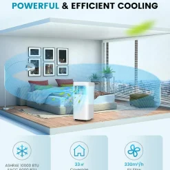 3-in-1 Air Cooler & Dehumidifier & Fan with 24H Timer, Child Lock for Living Room