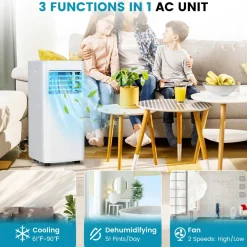 3-in-1 Air Cooler & Dehumidifier & Fan with 24H Timer, Child Lock for Living Room