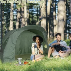 4-in-1 Camping Cot Tent for 1 Person, Foldable Elevated Tent Set, Portable Tent W/Waterproof External Cover