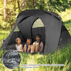 4-in-1 Folding Tent for 2 Persons W/Waterproof Cover & Self-Inflating Mattress & Roller Carrying Bag