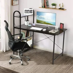 48-Inch Reversible Computer Desk with Storage Shelves