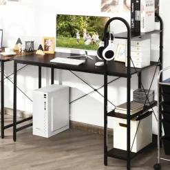 48-Inch Reversible Computer Desk with Storage Shelves