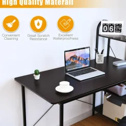 48-Inch Reversible Computer Desk with Storage Shelves