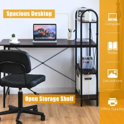 48-Inch Reversible Computer Desk with Storage Shelves