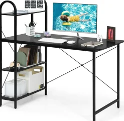 48-Inch Reversible Computer Desk with Storage Shelves