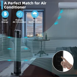 40 Inch Tower Fan with Remote, Oscillating Standing Fan with 3 Wind Modes