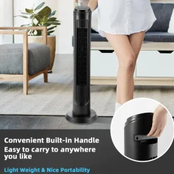 40 Inch Tower Fan with Remote, Oscillating Standing Fan with 3 Wind Modes