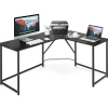L Shaped Corner Computer Desk, 58 Inch Computer Workstation with Reinforced Metal Frame