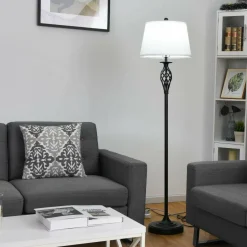 Lamp Set 3-Piece Modern Home Living Room Bedroom Antique Bronze Finish Lamps