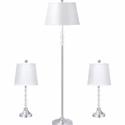 Lamp Set 3-Piece Modern Home Living Room Bedroom Antique Bronze Finish Lamps