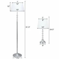 Lamp Set 3-Piece Modern Home Living Room Bedroom Antique Bronze Finish Lamps