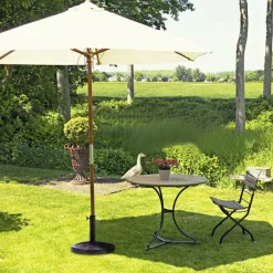 30lbs Patio Market Umbrella Base, Heavy Duty Outdoor Stand, Cast Iron Umbrella Holder for Garden Beach, Classic Round Umbrella Standing Deck Porch