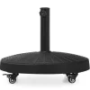 50 LBS Patio Umbrella Base, Round Outdoor Umbrella Stand W/Lockable Wheels