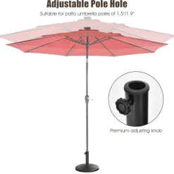 22 LBS Patio Umbrella Base, Round Outdoor Umbrella Stand