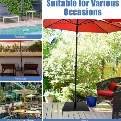 42 LBS Patio Umbrella Base, 25 Inches Heavy Duty, 1.6