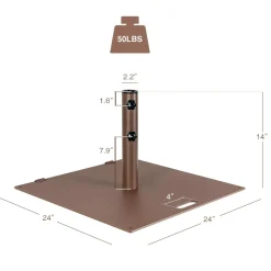 50 LBS Patio Umbrella Stand, Fits for 1.6 - 1.9 Umbrella Pole  (Bronze)