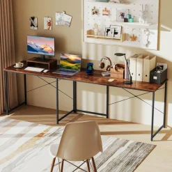 L-Shaped Computer Desk with Power Outlets