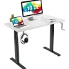 Manual Height Adjustable Standing Desk, 48" x 24" Crank Sit to Stand Desk