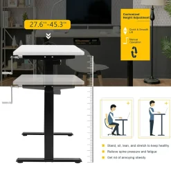 Manual Height Adjustable Standing Desk, 48