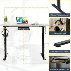 Manual Height Adjustable Standing Desk, 48