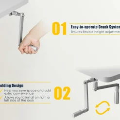 Manual Height Adjustable Standing Desk, 48