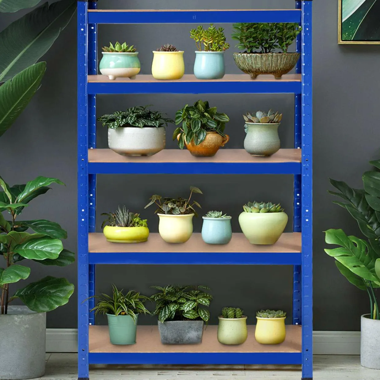 Metal Storage Shelves, 60inches Heavy Duty Frame Organizer, 5-Tier Garage Shelf