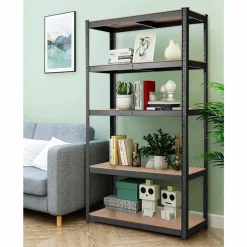 Metal Storage Shelves, 60inches Heavy Duty Frame Organizer, 5-Tier Garage Shelf