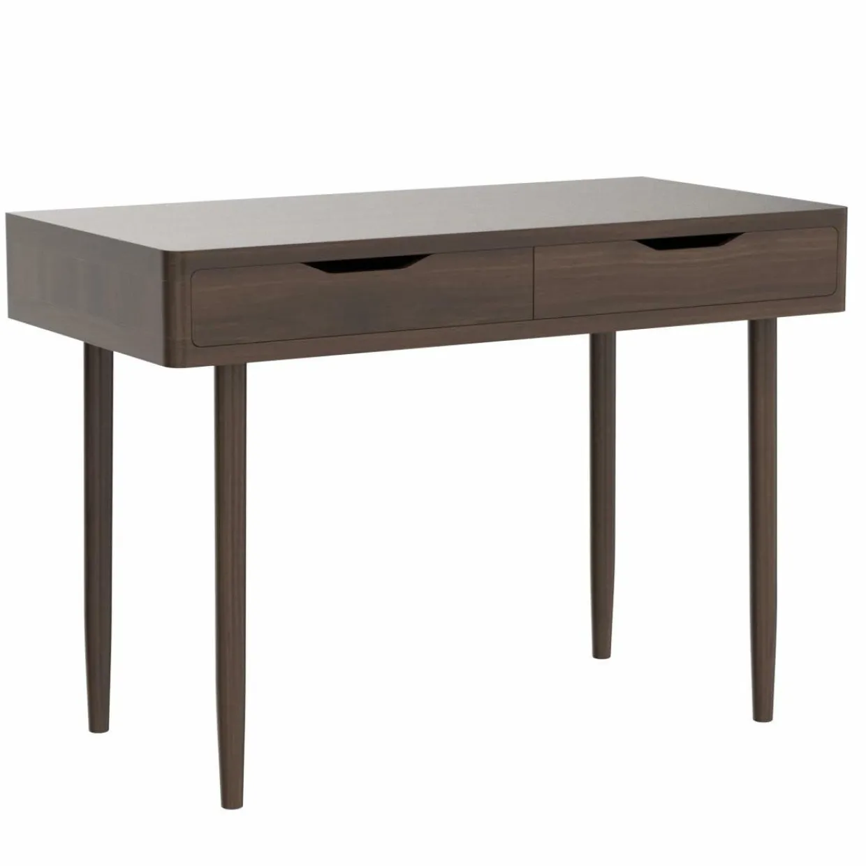 Mid-Century Desk with 2 Drawers, Writing Study Desk, PC Laptop Desk