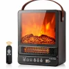 14.5" Mini Portable Electric Fireplace, 750W/1500W Tabletop Stove Heater with 3D Flame & Remote Control