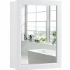 Mirrored Bathroom Cabinet, Wall Mount Storage Organizer, Medicine Cabinet with Single Doors