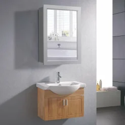 Mirrored Bathroom Cabinet, Wall Mount Storage Organizer, Medicine Cabinet with Single Doors