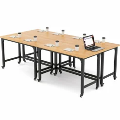 Mobile Computer Desk, Simple Style Rolling Home Office Desk Study Table Writing Desk