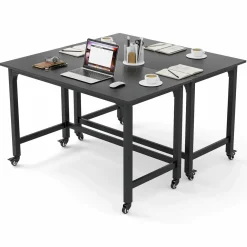 Mobile Computer Desk, Simple Style Rolling Home Office Desk Study Table Writing Desk
