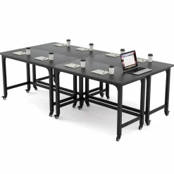 Mobile Computer Desk, Simple Style Rolling Home Office Desk Study Table Writing Desk