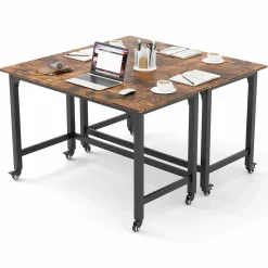 Mobile Computer Desk, Simple Style Rolling Home Office Desk Study Table Writing Desk