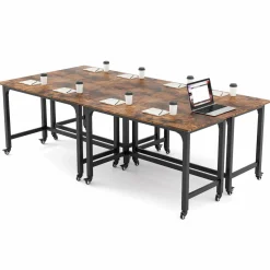 Mobile Computer Desk, Simple Style Rolling Home Office Desk Study Table Writing Desk