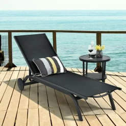 Outdoor Aluminum Chaise Lounge, Patio Lounge Recliner Chair