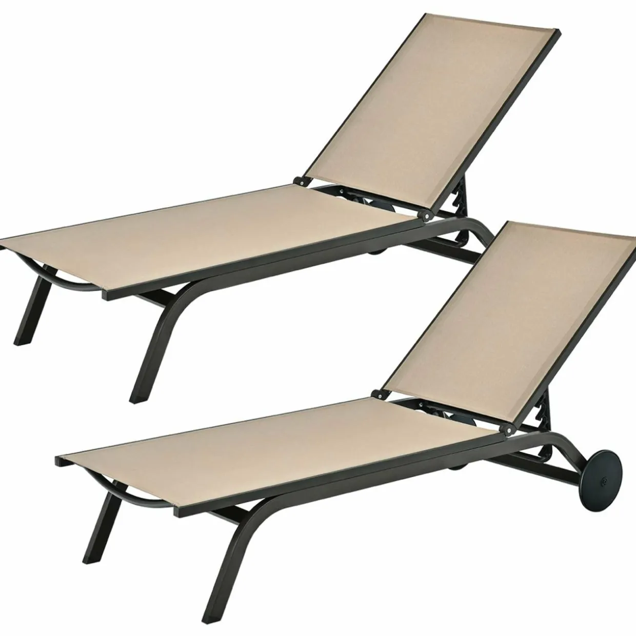 Outdoor Aluminum Chaise Lounge, Patio Lounge Recliner Chair