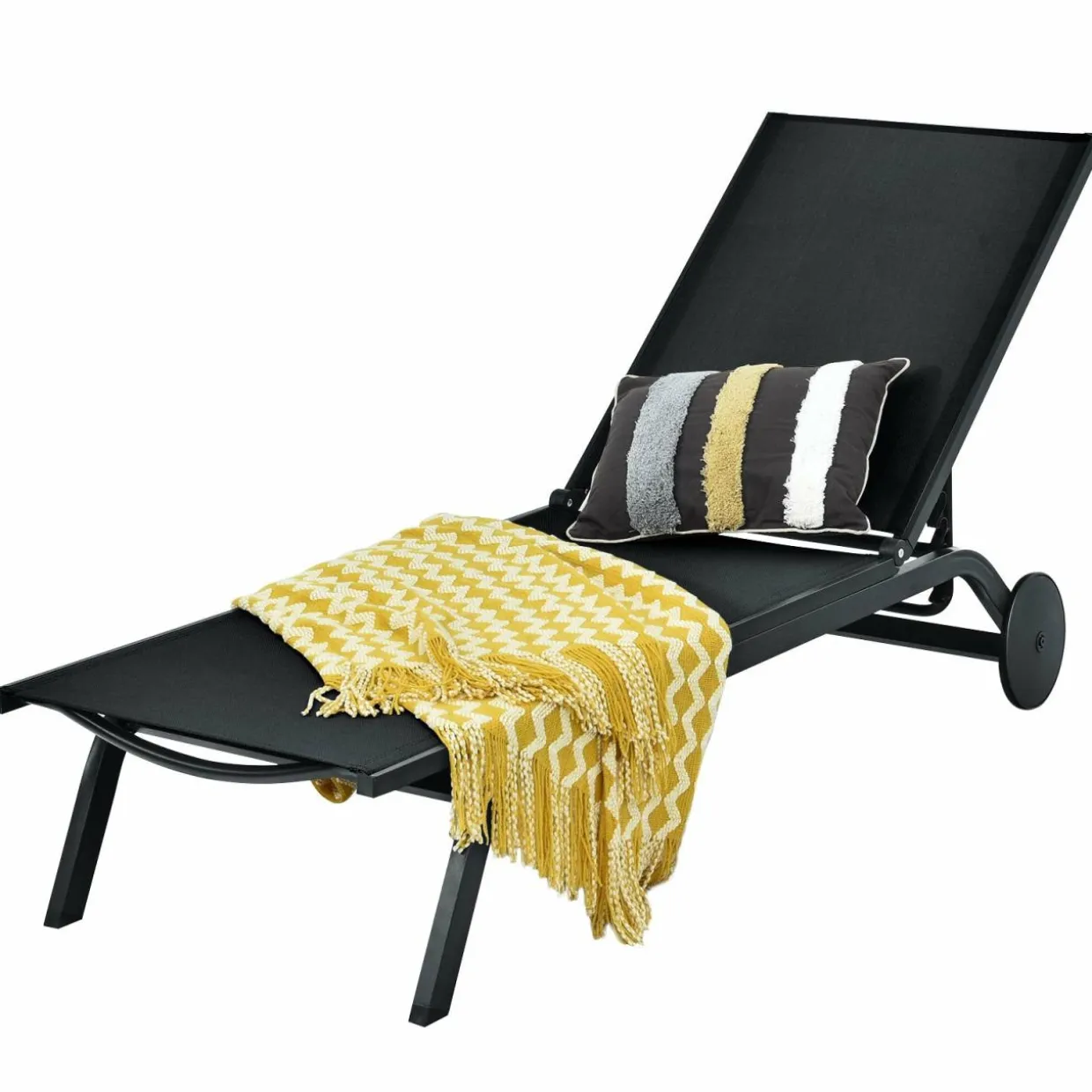 Outdoor Aluminum Chaise Lounge, Patio Lounge Recliner Chair
