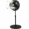 Outdoor Misting Fan, 16-Inch Oscillating Pedestal Fan with Adjustable Height