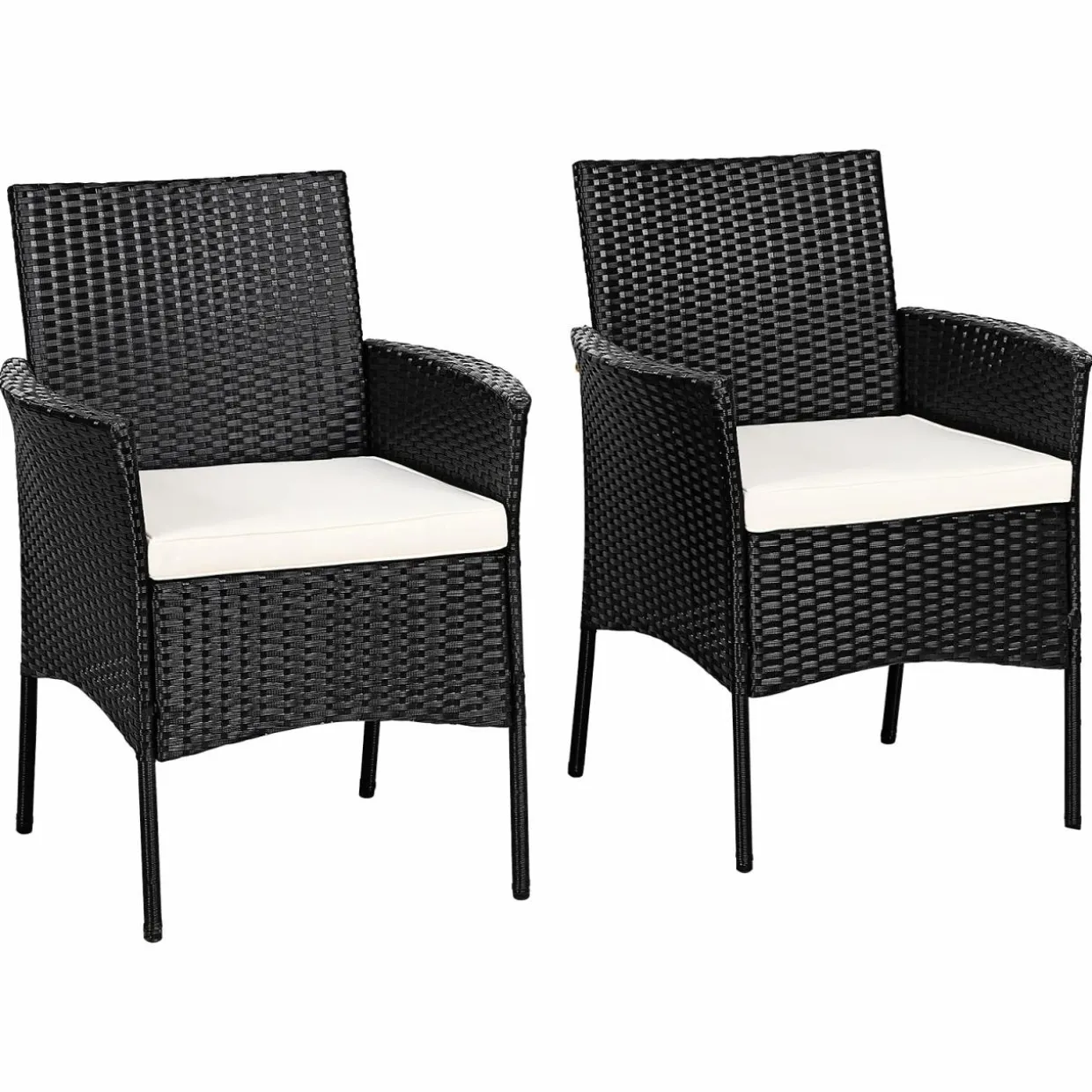 Outdoor PE Rattan Armchairs with Removable Cushions
