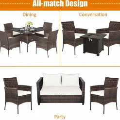 Outdoor PE Rattan Armchairs with Removable Cushions