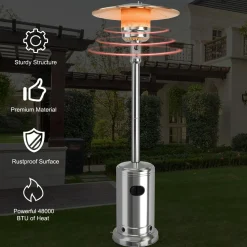 Patio Heater, 50000 BTU Propane Heater with Wheels