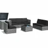 8 PCS Outdoor Patio Furniture Set, Rattan Wicker Sofa Set